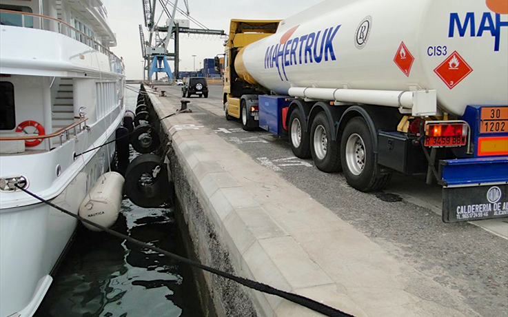 Fueling yacht ships